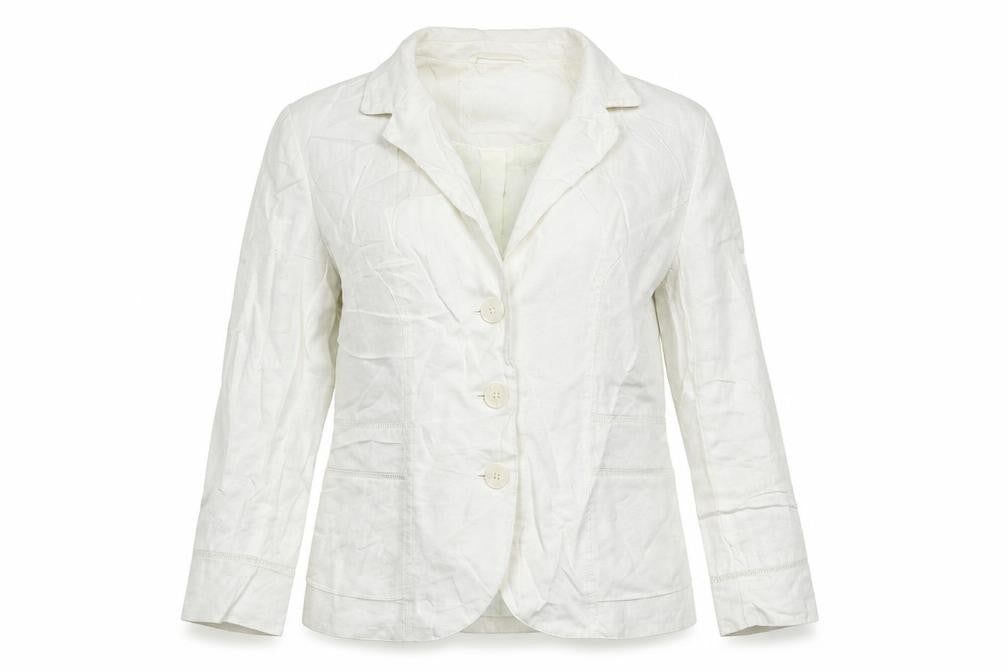 Front view of Per Una women’s white jacket blazer, size UK 10
