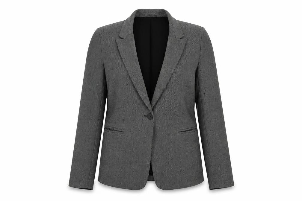 Front view of MING women’s grey jacket blazer, size S