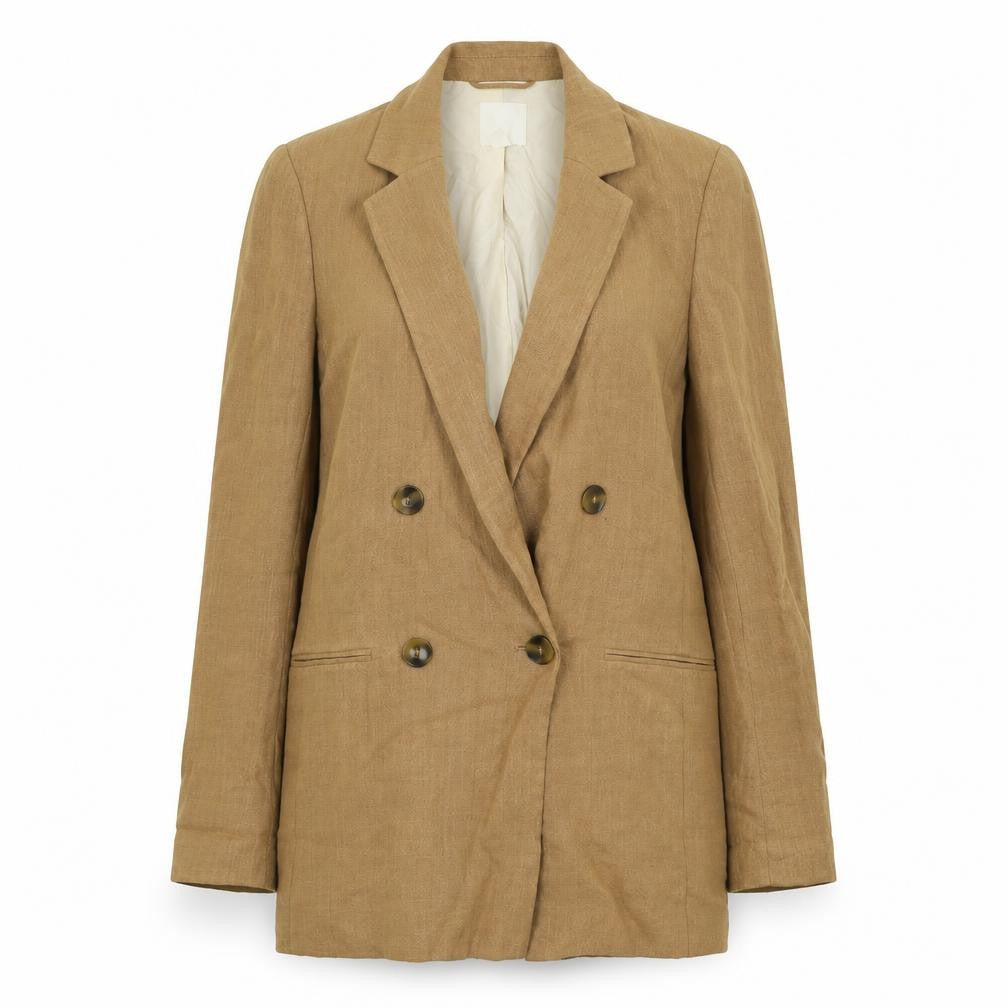Front view of H&M women’s brown jacket blazer, size UK 8