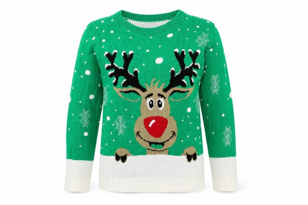 Front view of Boohoo women’s green knit jumper, size M