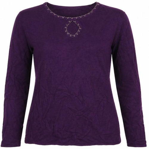 Sara Woman Womens Purple  Knit Pullover Jumper Size 14