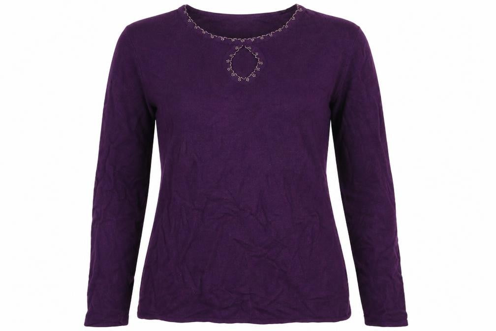 Sara Woman Womens Purple  Knit Pullover Jumper Size 14