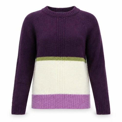 Marks and Spencer Womens Purple Striped Knit Pullover Jumper Size XS