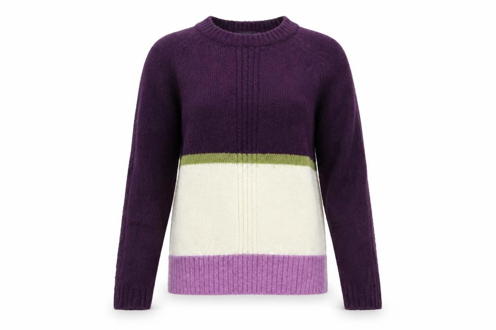 Marks and Spencer Womens Purple Striped Knit Pullover Jumper Size XS