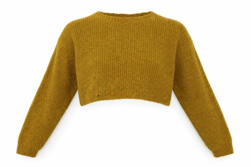 Front view of New Look women’s brown knit jumper, size M