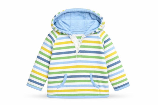 Front view of Marks & Spencer Baby Green Striped jumper, size 6-9, Months