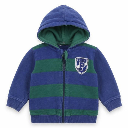 Preworn Baby Blue Striped  Full Zip Jumper Size 9-12 Months
