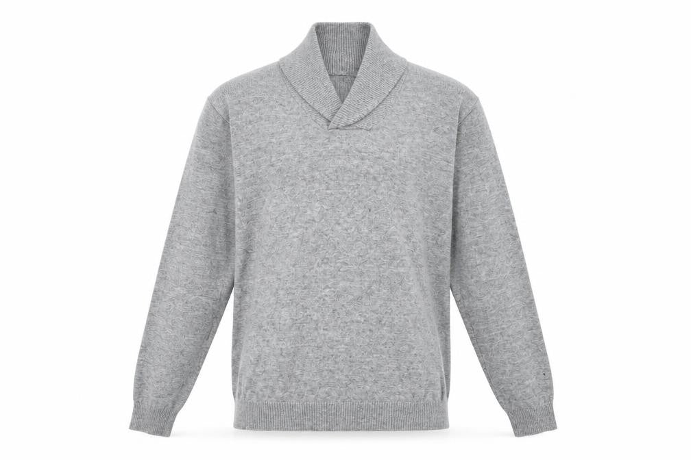 Front view of seppala men’s grey knit jumper, size M