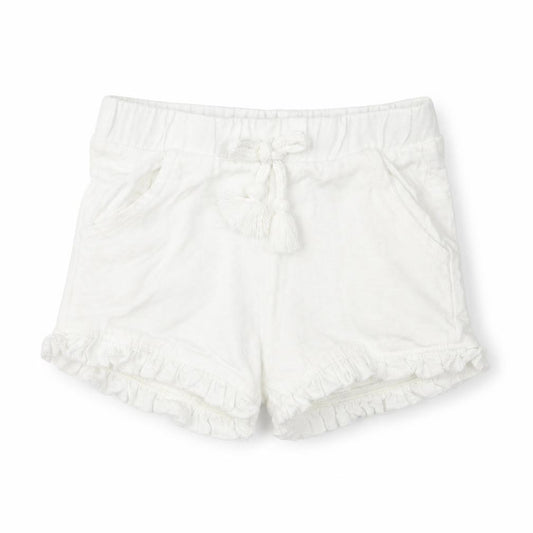 Front view of F&F girls’ white cropped trousers, size 12-18, months