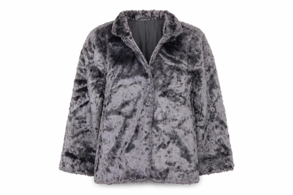 Front view of Next women’s grey jacket coat, size UK 12