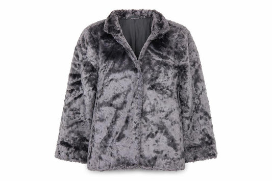 Front view of Next women’s grey jacket coat, size UK 12