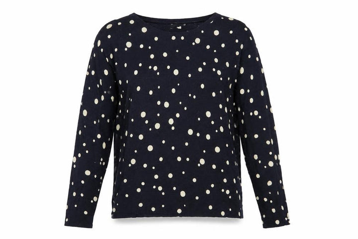 Monsoon Womens Blue Polka Dot Knit Pullover Jumper Size M