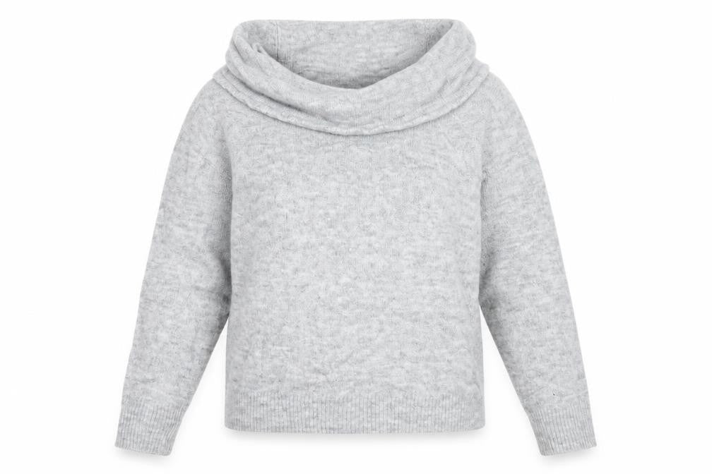 Front view of Divided by H&M women’s grey knit jumper, size S