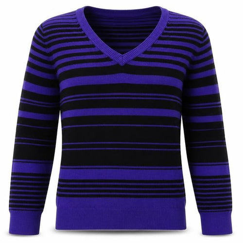 Debenhams Womens Purple Striped Knit Pullover Jumper Size 8