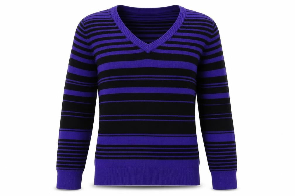 Debenhams Womens Purple Striped Knit Pullover Jumper Size 8