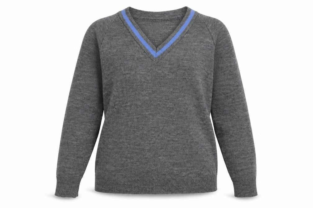 Front view of Charles Kirk women’s grey knit jumper, size S