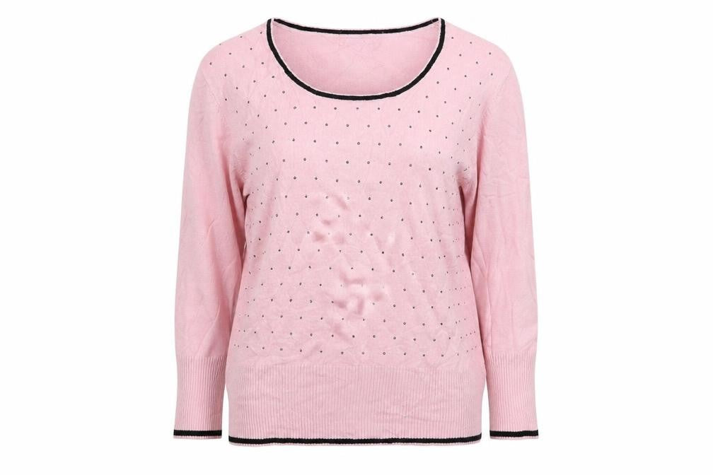 Roman Womens Pink  Knit Pullover Jumper Size 10