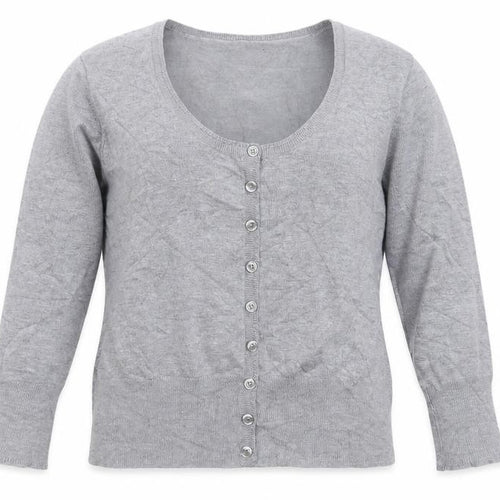 Preworn Womens Grey  Knit Cardigan Jumper Size L