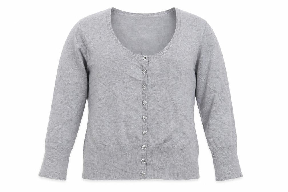 Preworn Womens Grey  Knit Cardigan Jumper Size L