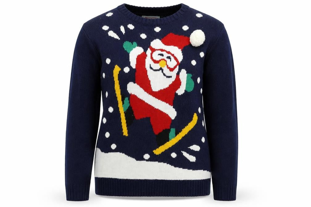 Front view of Atmosphere women’s blue knit jumper, size M