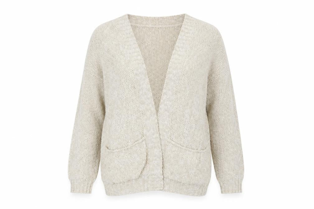 Front view of Next women’s beige knit jumper, size UK 10