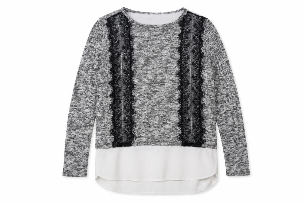 Front view of Oasis women’s grey knit jumper, size S