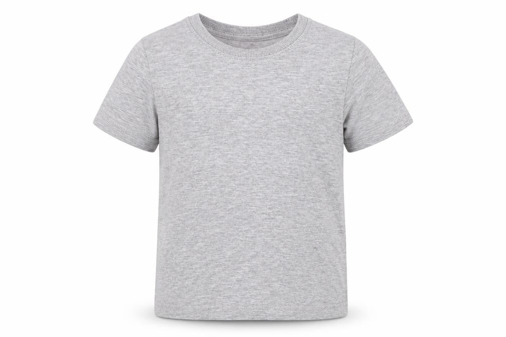 Front view of Mothercare boys’ grey basic t-shirt, size 2-3, years
