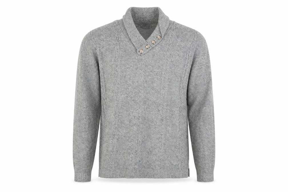 Front view of Touch men’s grey jumper, size M