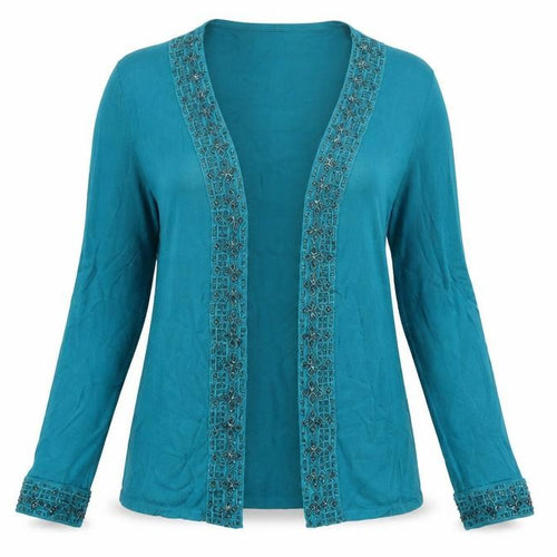 Klass Womens Green   Cardigan Jumper Size M  - studded on collar