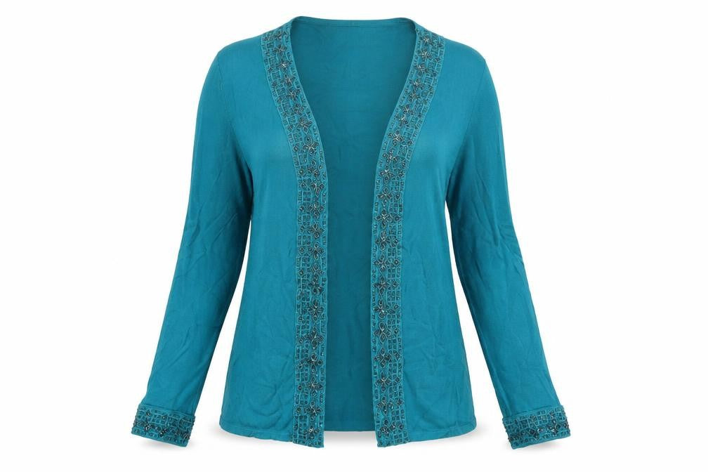 Klass Womens Green   Cardigan Jumper Size M  - studded on collar