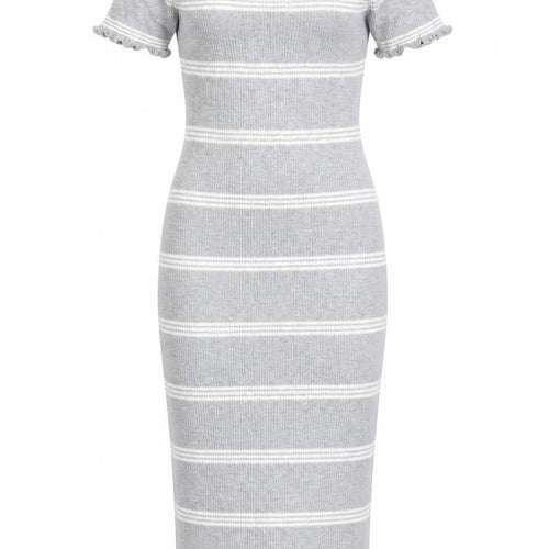 voyelles Womens Grey Striped  Jumper Dress  Size S