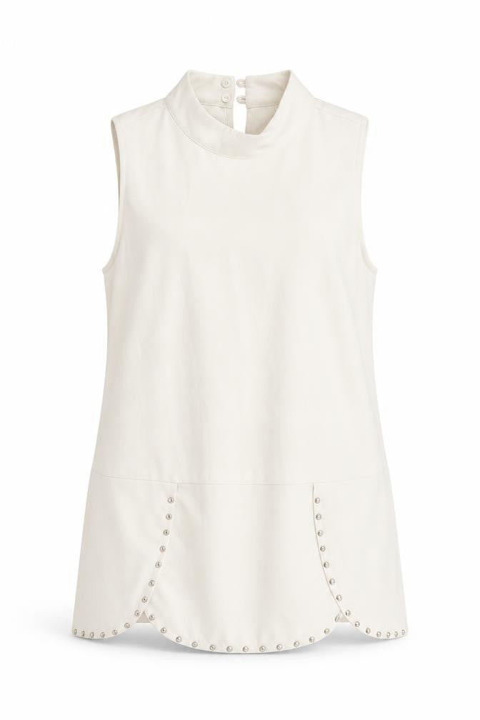 Front view of River Island women’s beige a-line, size UK 6