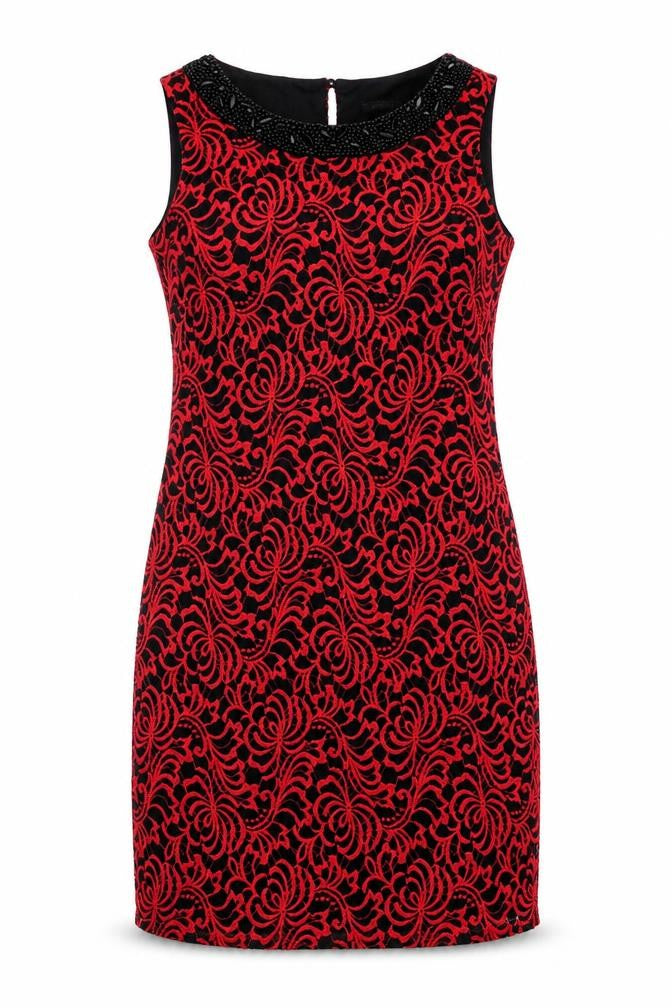 Roman Womens Red Floral Shift Size 10