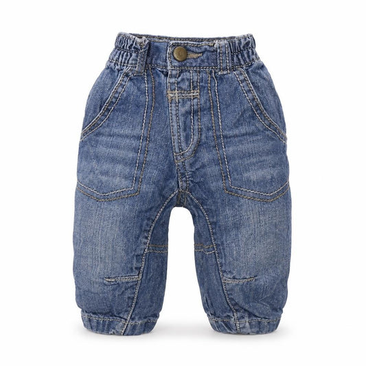 Front view of George Baby Blue Jogger Trousers, size 6-9, Months