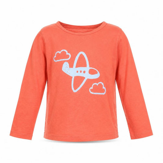 Front view of George girls’ orange basic t-shirt, size 5-6, years
