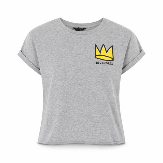 Front view of New Look girls’ grey basic t-shirt, size 14-15, years