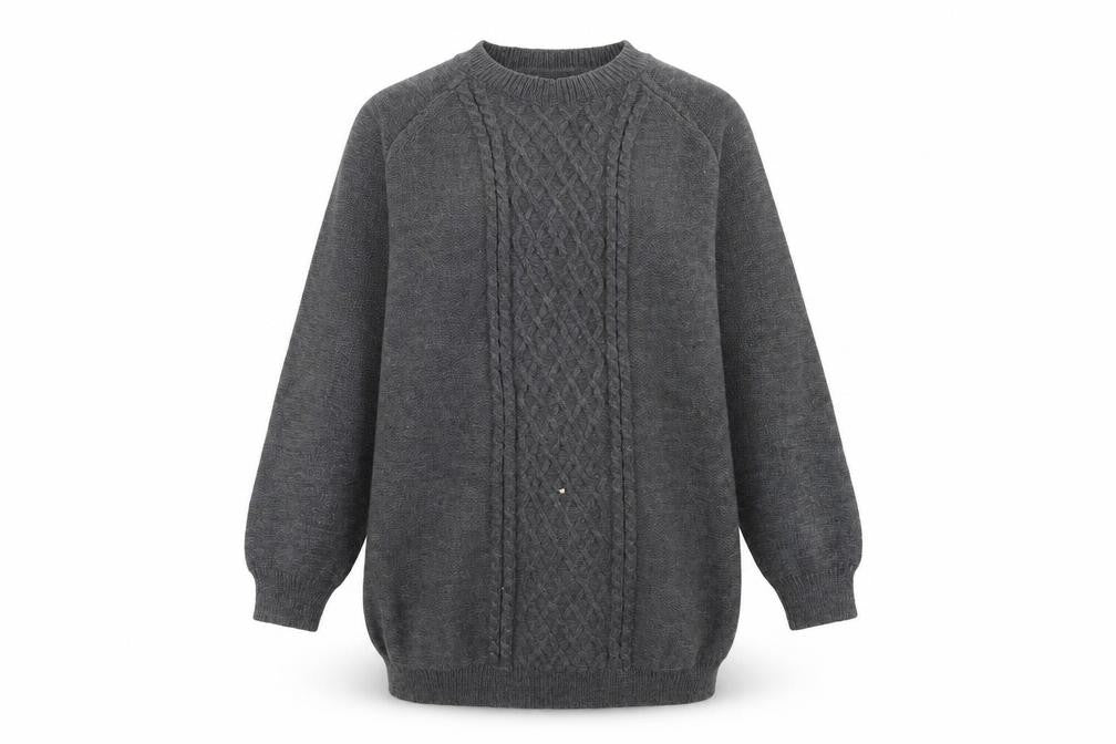Front view of SHEIN women’s grey knit jumper, size S