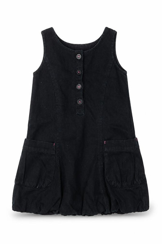 Front view of Mini Limited girls’ black denim a-line, size 2-3, years