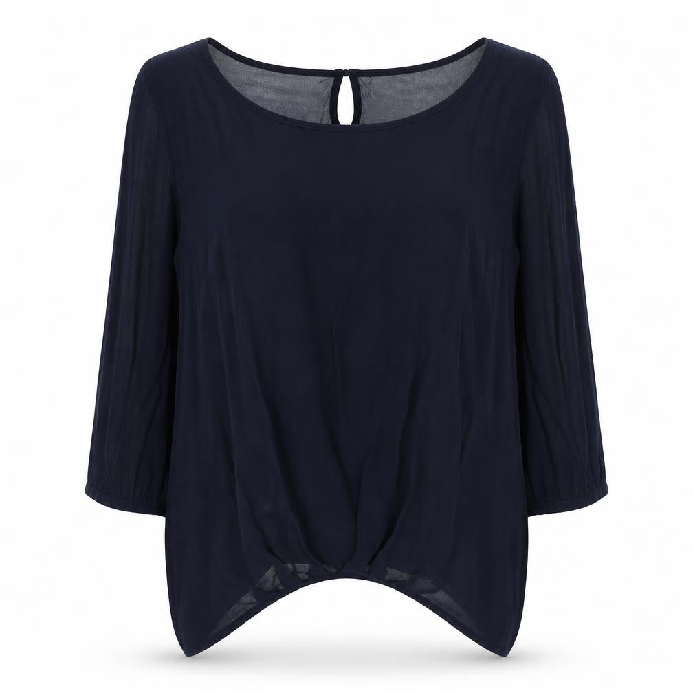 Front view of Next women’s blue basic blouse, size UK 8