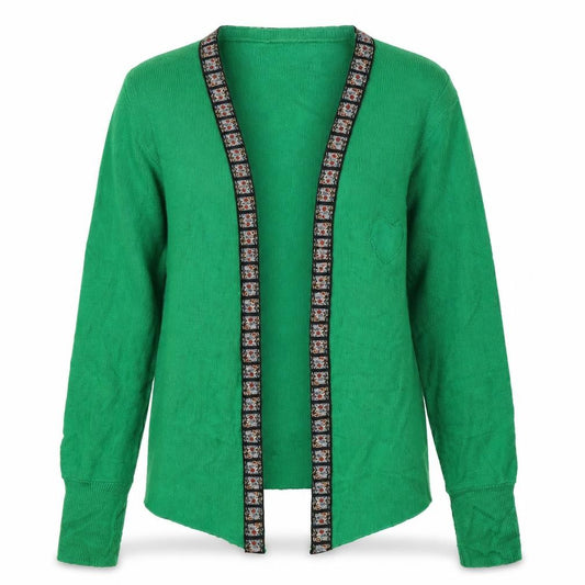 Front view of Preworn women’s green jacket, size S