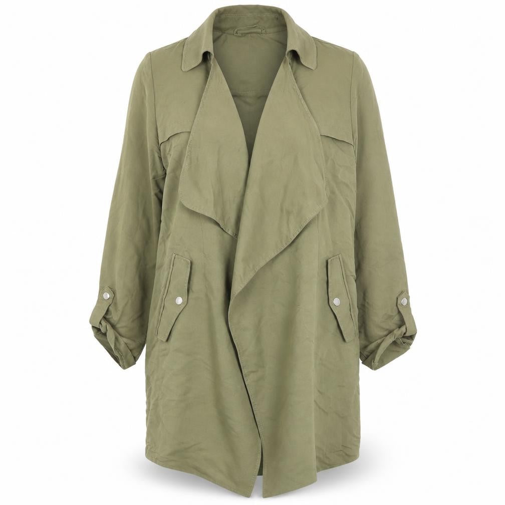 Front view of New Look women’s green jacket, size UK 10