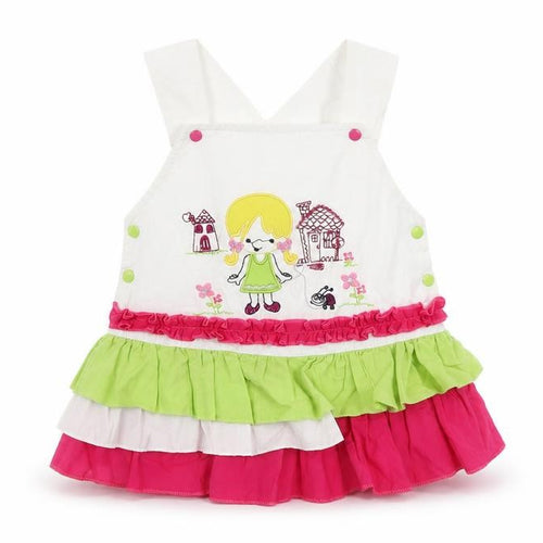 Preworn  White   Pinafore/Dungaree Dress  Size 0-3 Months