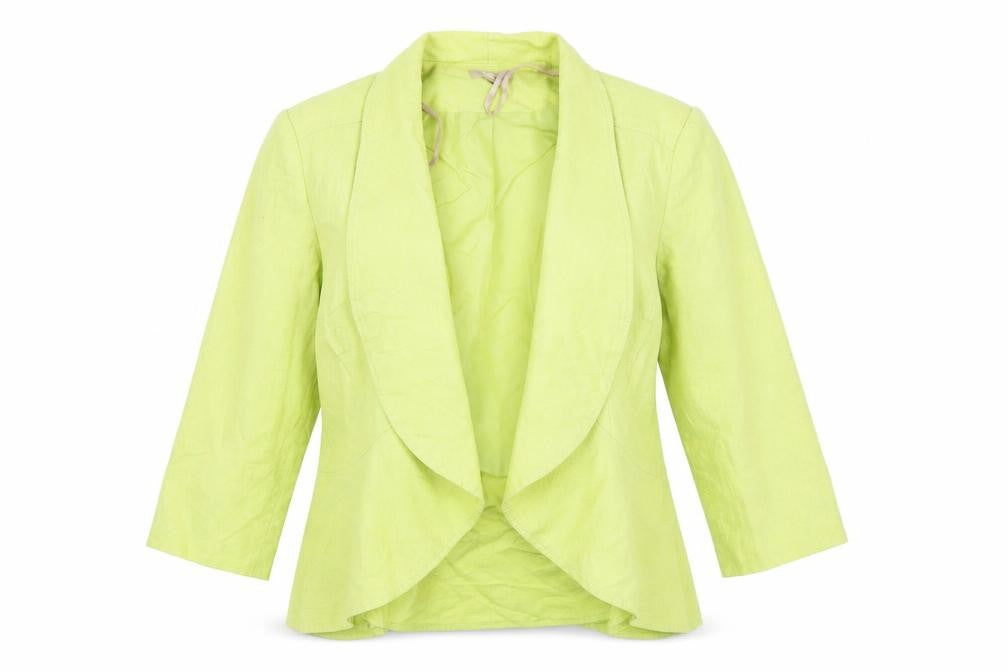 Front view of Soon women’s blue jacket blazer, size UK 14