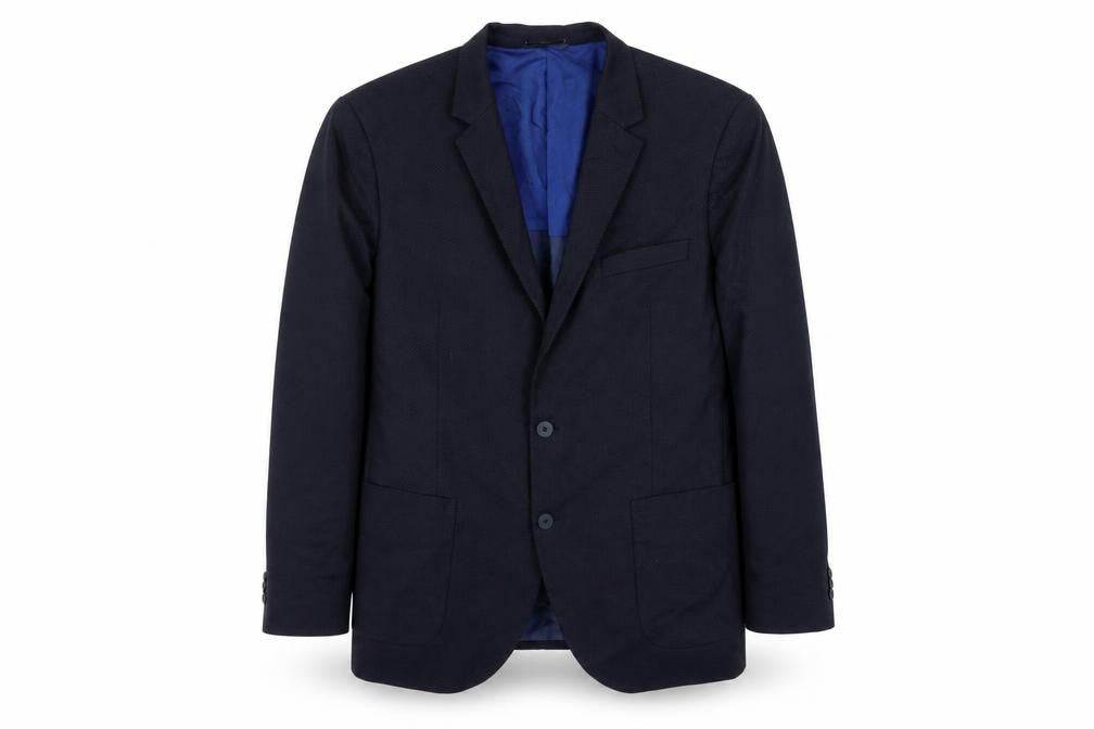 Front view of Marks & Spencer men’s blue jacket suit jacket, size 44