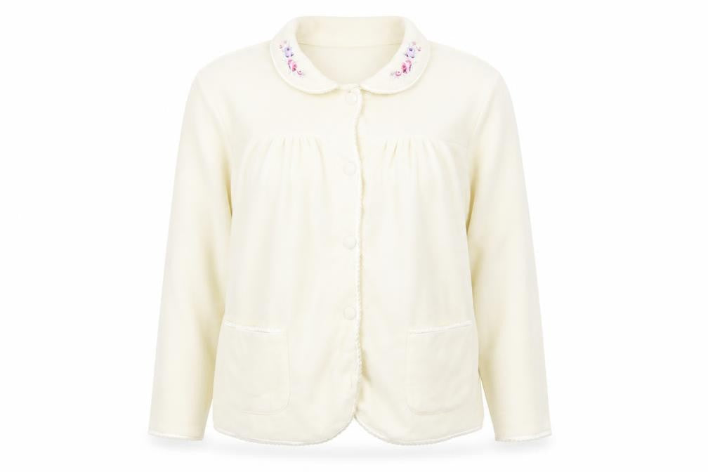Front view of BHS women’s ivory jacket, size UK 16