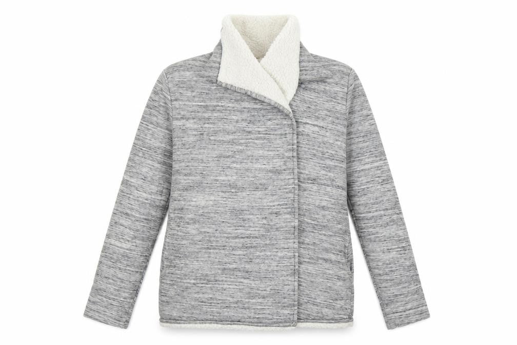 Front view of Gap women’s grey jacket coatigan, size S