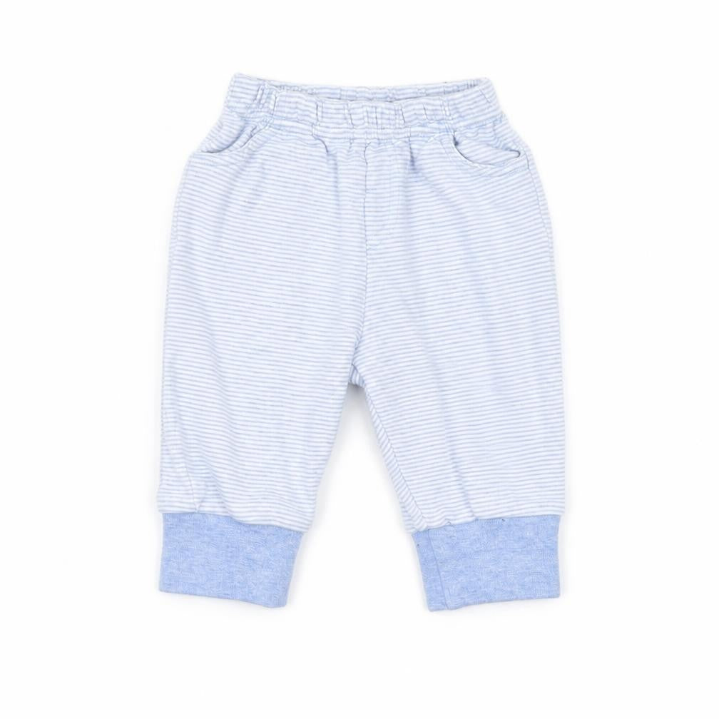 NEXT Baby Blue Striped Flannel Jogger Leggings Size 0-3 Months