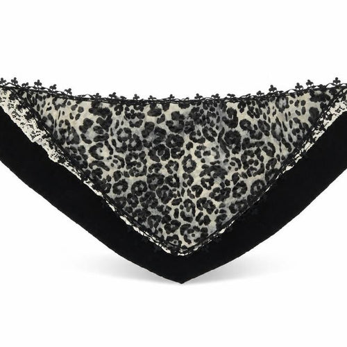 Preworn Womens Black Animal Print Knit  Shawl/Wrap