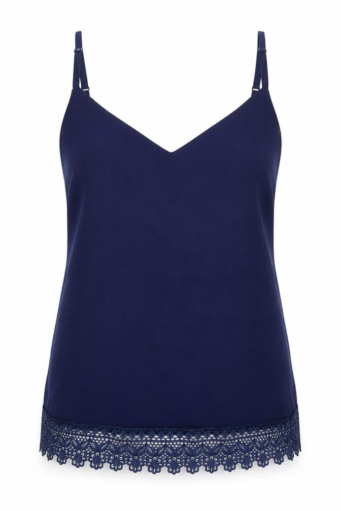 Front view of Club L women’s blue basic blouse, size UK 8