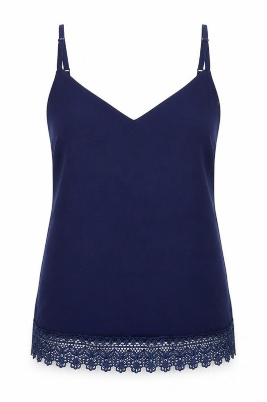 Front view of Club L women’s blue basic blouse, size UK 8